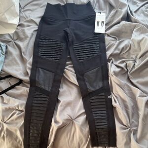 ALO Yoga Black 7/8 High-Waist Moto Legging